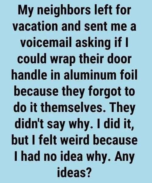 The Trick Using Aluminum Foil on Door Handles