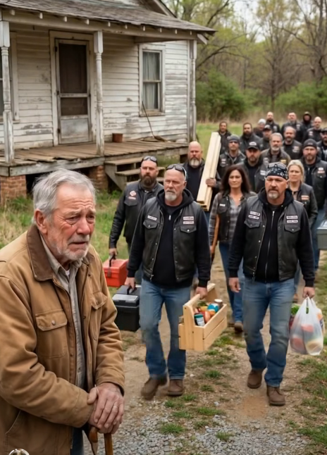 An 80-Year-Old Man With Almost Nothing Left Gave His Last  to a Hungry Biker Outside a Quiet Diner — Until That Small, Quiet Choice Brought an Entire Community to His Door